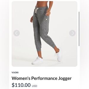 Vuori Women's Charcoal Jogger Pants